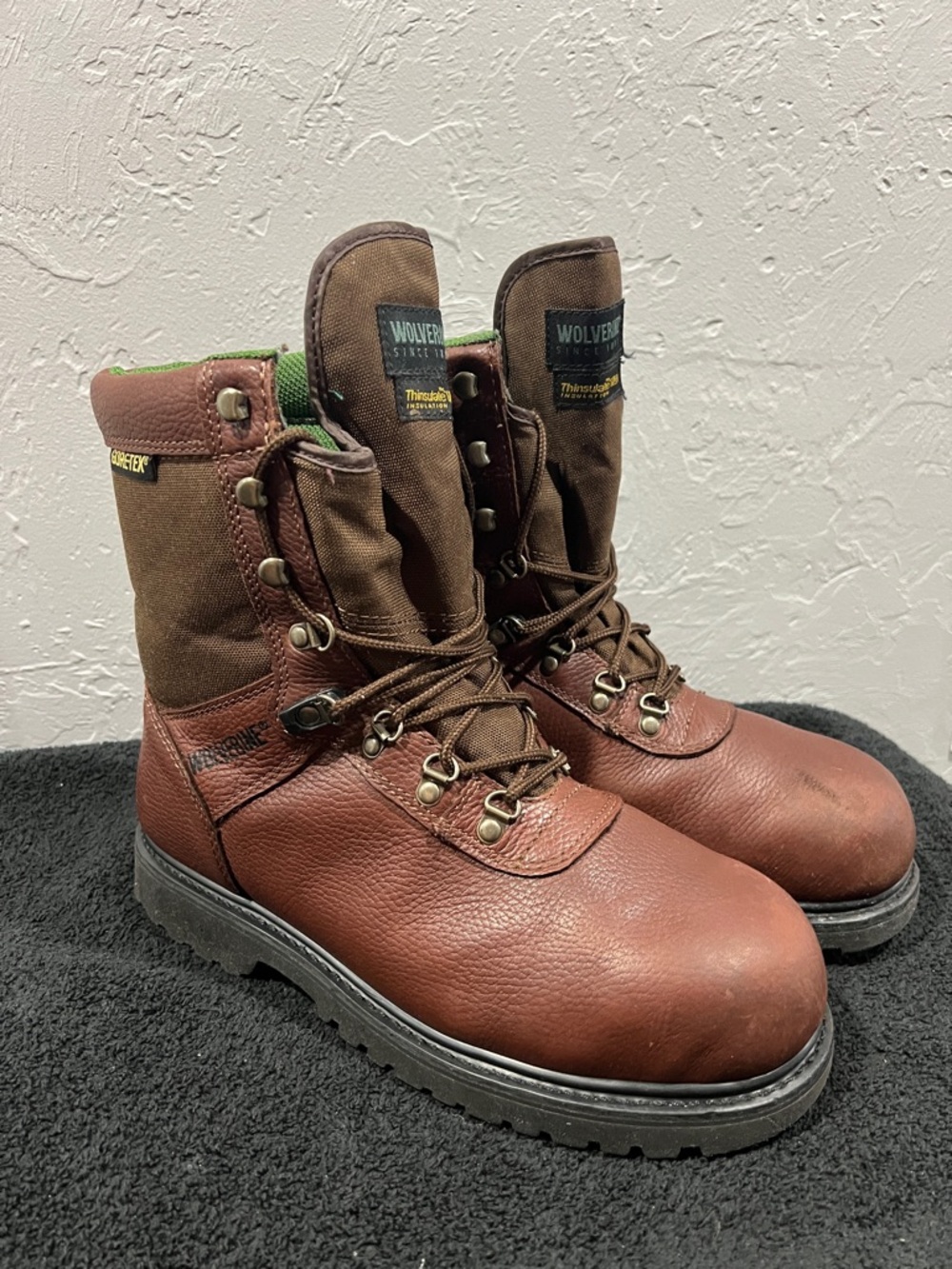 🔥🔥 WOLVERINE GORE-TEX Thinsulate Ultra Leather Work Steel Toe Boots Men Sz 10M